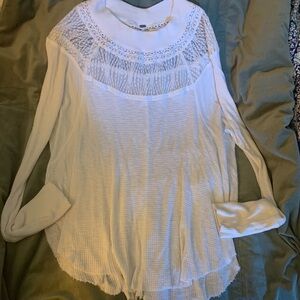 Free People Waffle Knit Top